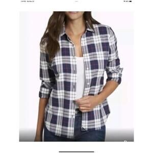 NWT Untuckit Sorbo Shirt Womens 8 Windowpane Plaid Long Sleeve Button Up Casual